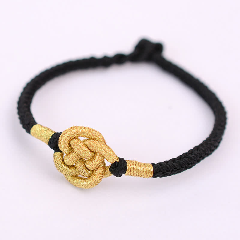 Pulsera de cuerda trenzada de fuerza de la suerte anudada china de diseño simple hecha a mano