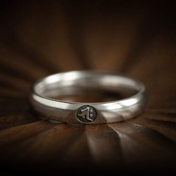 Anillo de plata de ley 925 con Buddha Stones , zodíaco chino, bendición de Buda natal