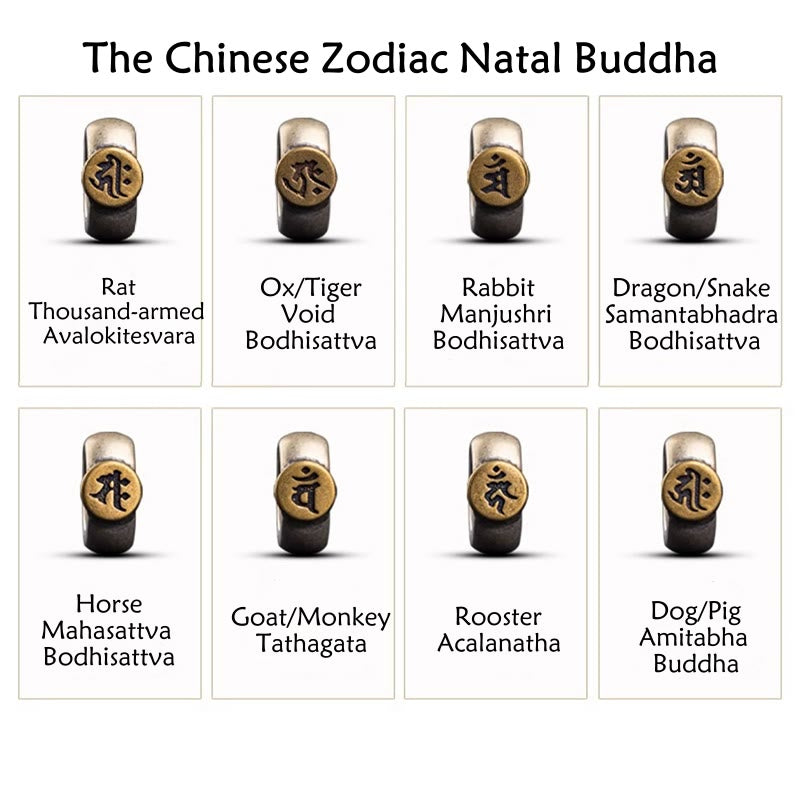 Buddha Stones hechas a mano tibetana de plata de ley 925, zodíaco chino, Buda natal Zakiram, diosa de la protección de la riqueza, pulsera trenzada de cuerda multicolor