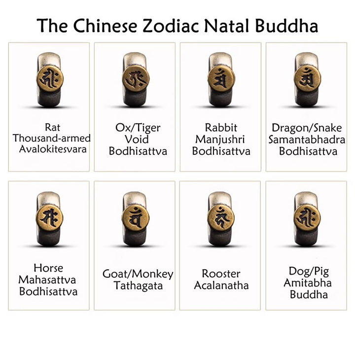 Buddha Stones hechas a mano tibetana de plata de ley 925, zodíaco chino, Buda natal Zakiram, diosa de la protección de la riqueza, pulsera trenzada de cuerda multicolor