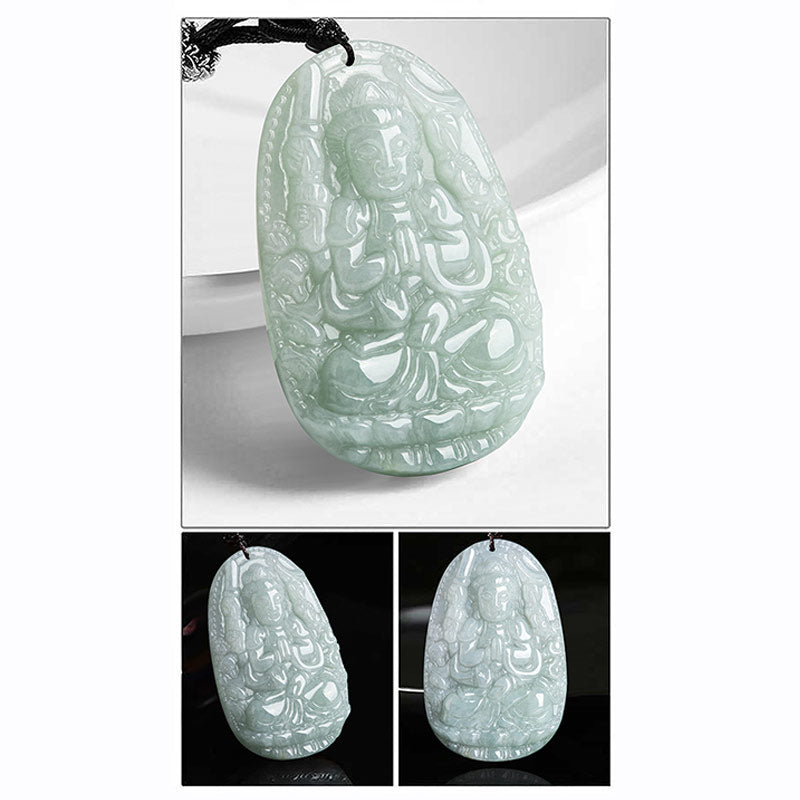 Buddha Stones Zodíaco Chino Buda Natal Jade Riqueza Prosperidad Collar Colgante - image 19