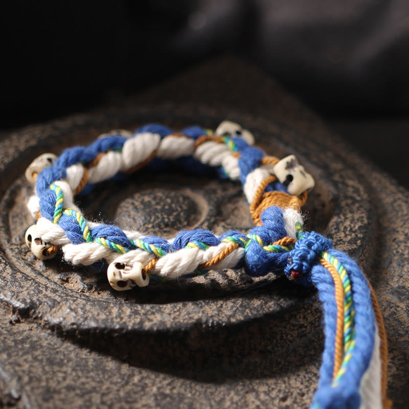 Pulsera de la suerte hecha a mano con cuentas de la diosa de la riqueza Zakiram tibetana con Buddha Stones