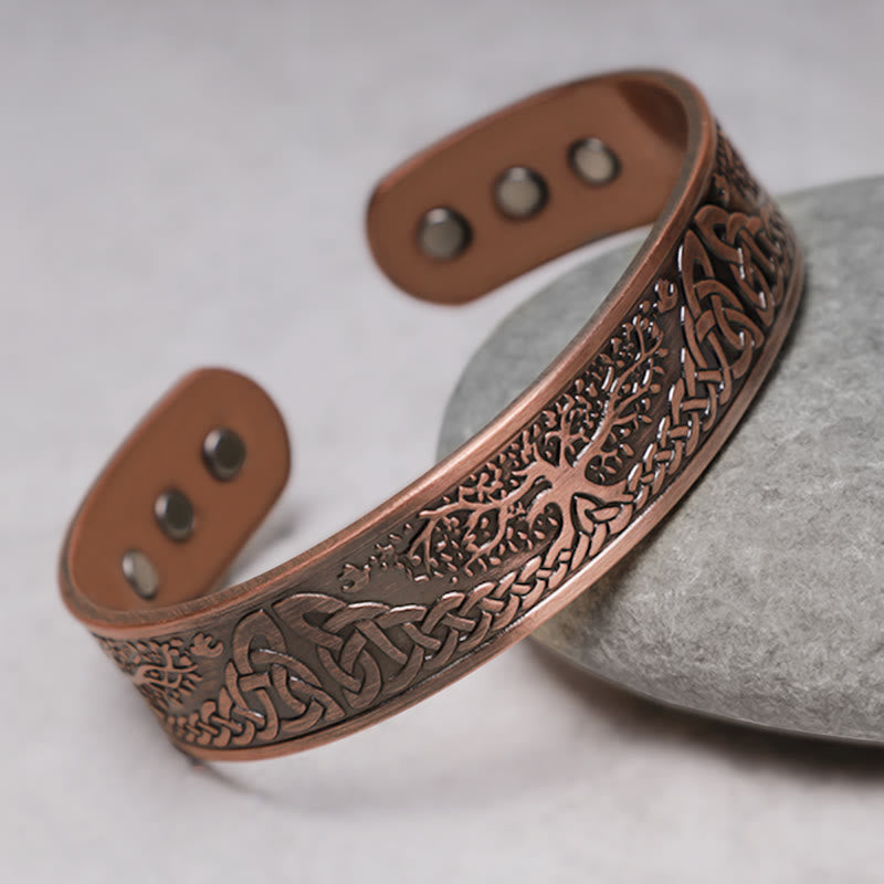 Brazalete magnético ajustable con Buddha Stones, árbol de la suerte, equilibrio de la vida