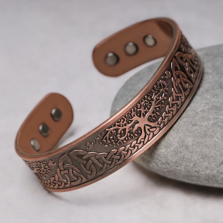Brazalete magnético ajustable con Buddha Stones, árbol de la suerte, equilibrio de la vida
