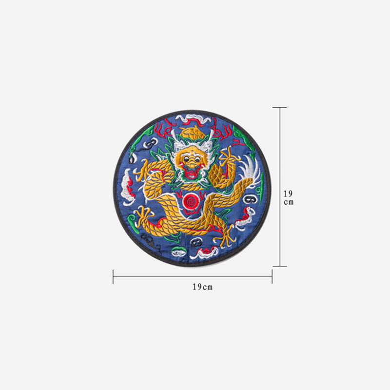 Tapete para taza de Bordado de dragón con Buddha Stones, posavasos para taza de té, tapete para té de Kung Fu