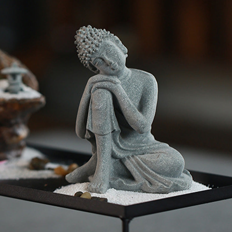 Buddha Stones Sentado Meditación Buda Bendición Compasión Decoración