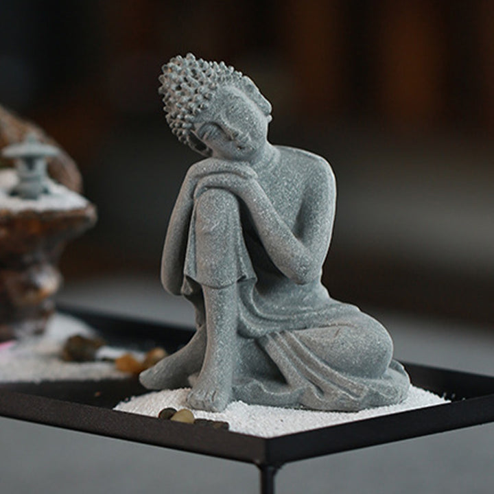 Buddha Stones Sentado Meditación Buda Bendición Compasión Decoración