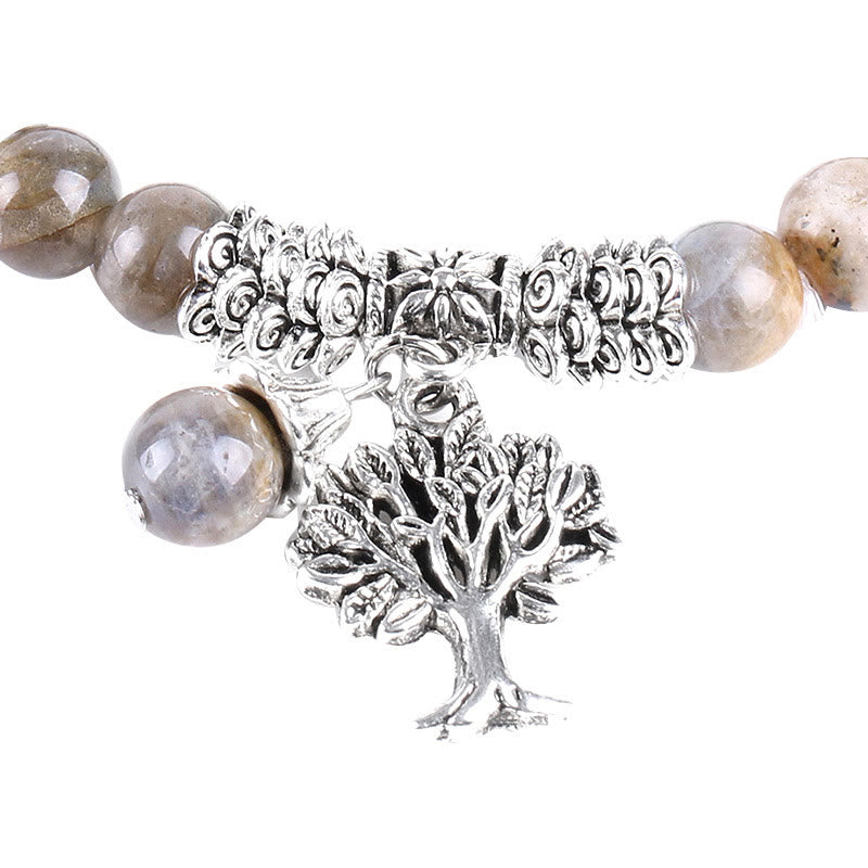 Pulsera elástica con amuleto de la suerte, árbol de la vida, Buddha Stones