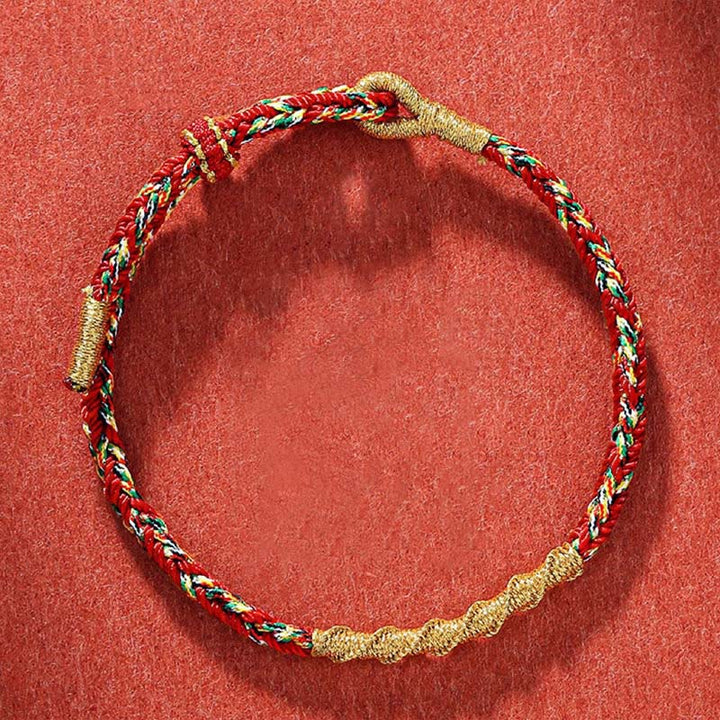 Pulsera de cuerda trenzada de protección de Buda Natal del zodiaco chino hecha a mano con Buddha Stones