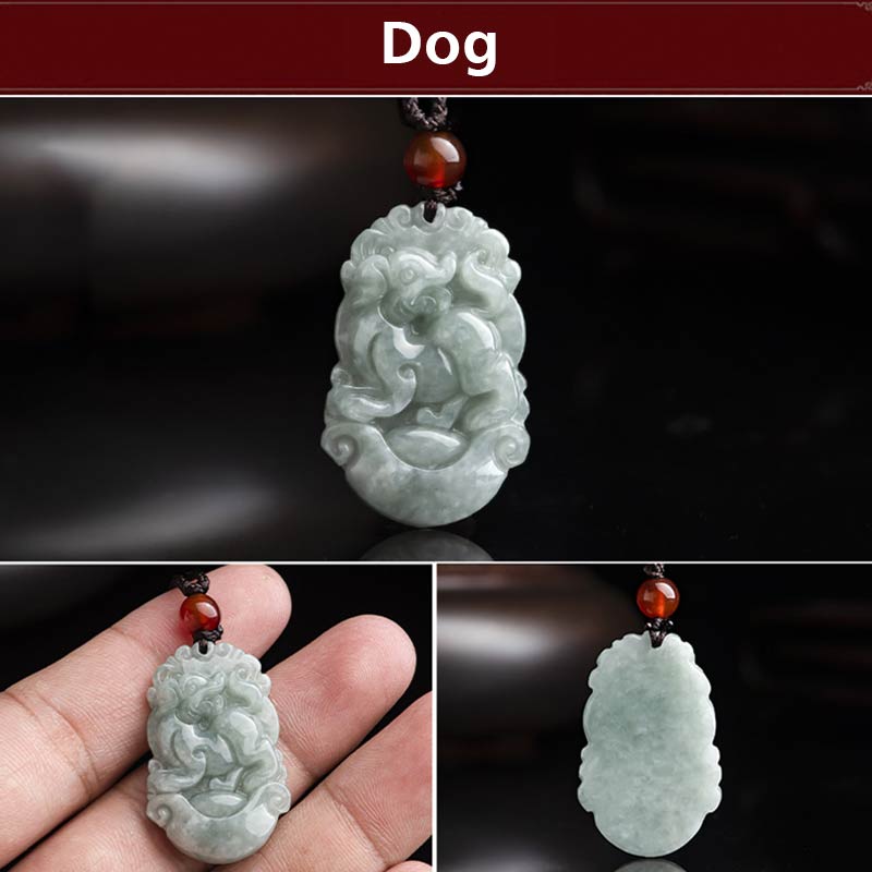 Collar con colgante de éxito del zodiaco chino con Buddha Stones de jade natural 12 - image 17