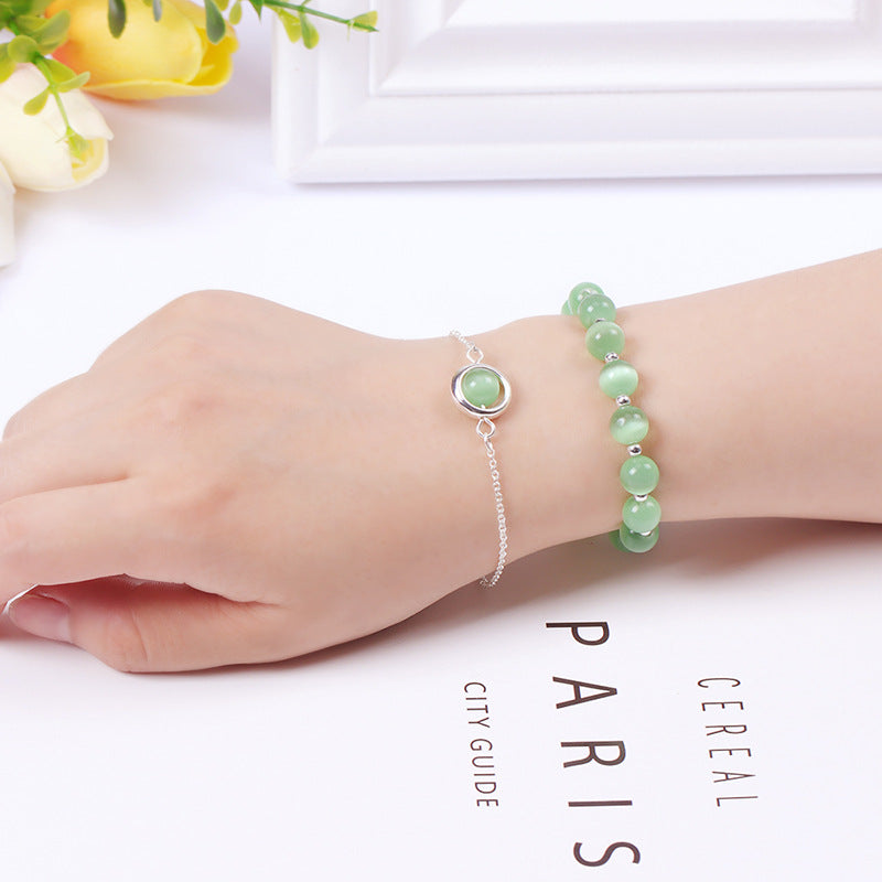 Pulsera Positiva de Cristal de Cuarzo Fresa con Piedra Solar de Buddha Stones