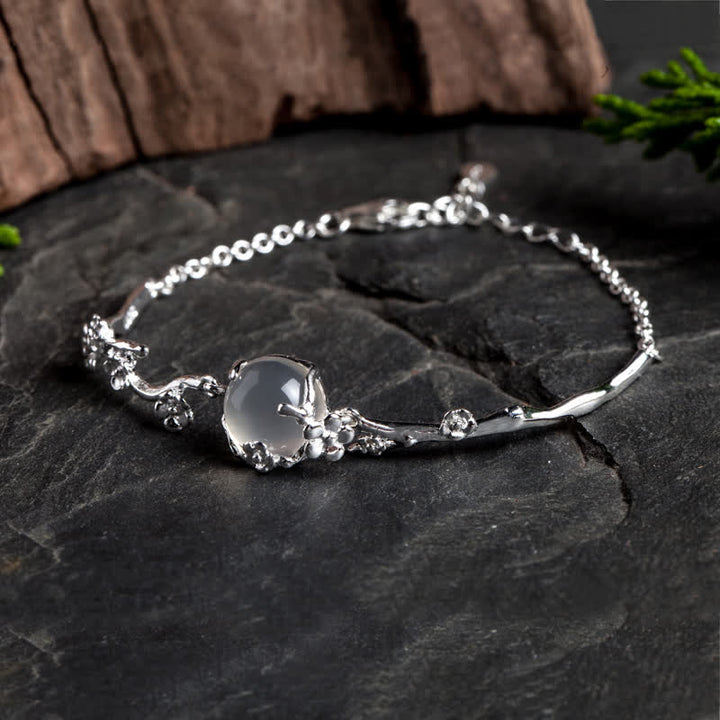 Pulsera Positiva Calcedonia Flor de Ciruelo Buddha Stones