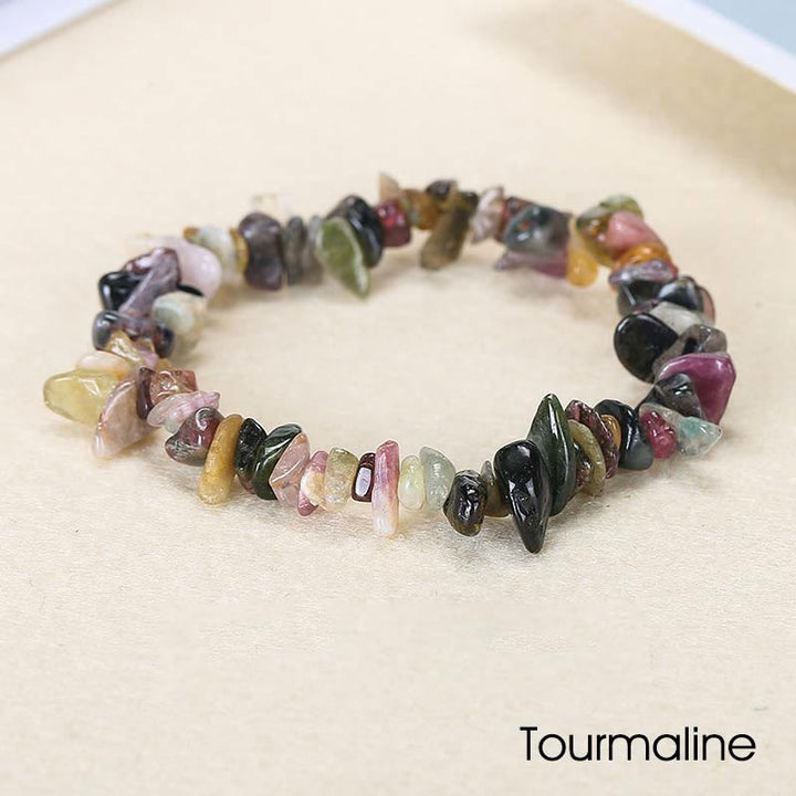 Pulsera calmante de calidez de piedra de cristal de forma irregular natural - Turmalina (circunferencia de la muñeca: 15-18 cm) - image 31