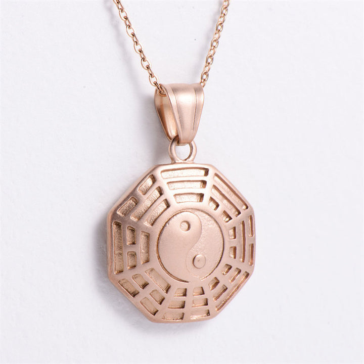 Bagua Yin Yang Collar de equilibrio de acero de titanio Colgante de cadena - image 10