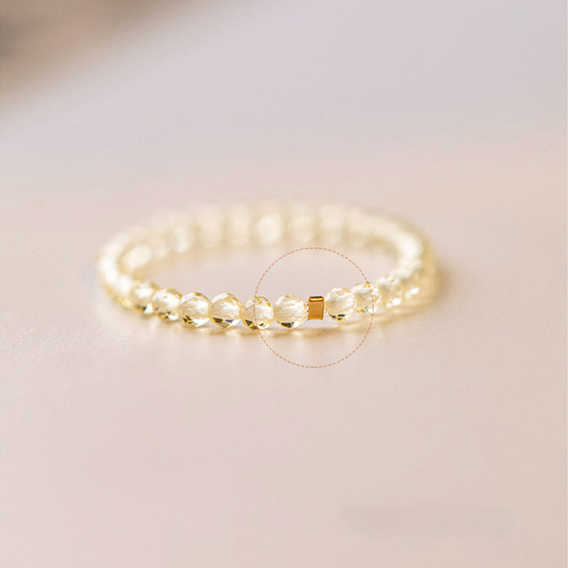 Anillo de prosperidad y felicidad con citrino natural de Buddha Stones