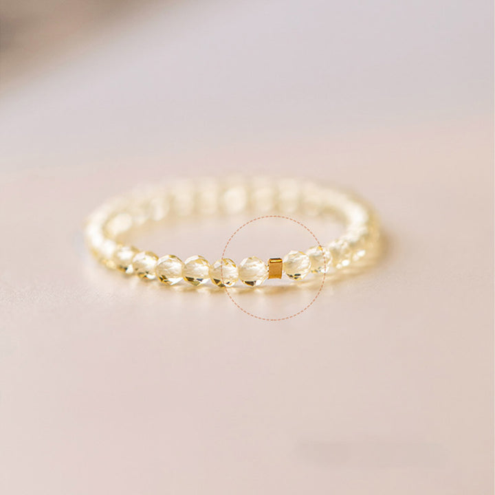 Anillo de prosperidad y felicidad con citrino natural de Buddha Stones