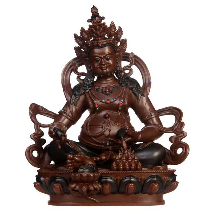 Estatuilla amarilla de Jambhala Bodhisattva, estatua de cobre de compasión, decoración para el hogar y la Oficina