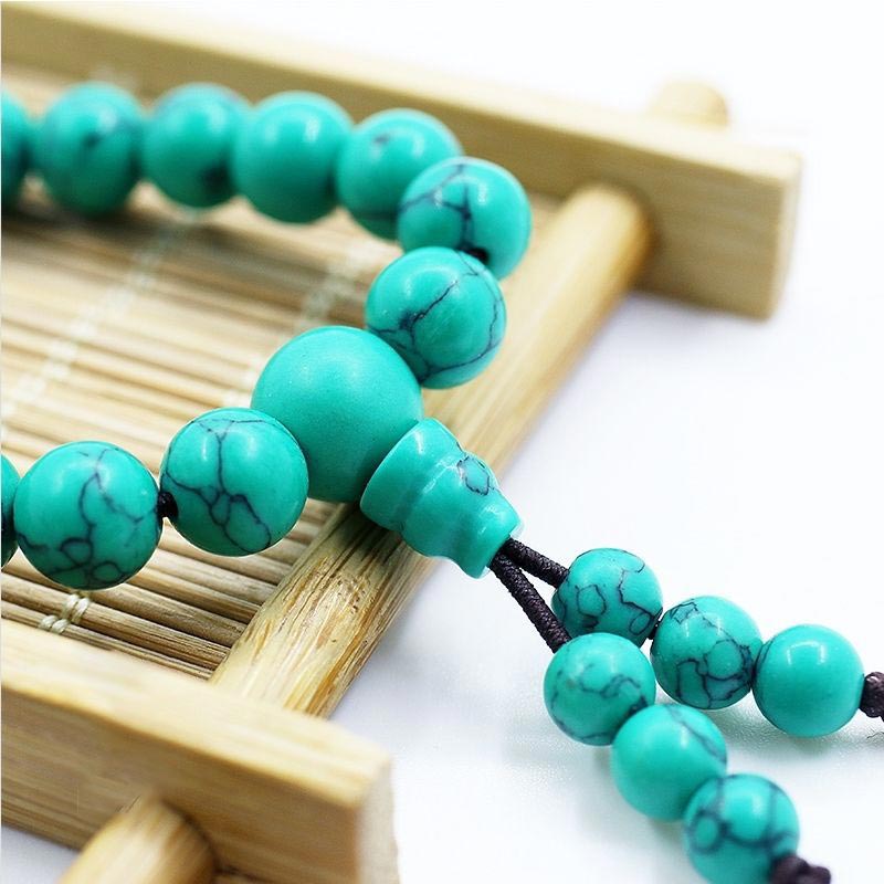 Collar de purificación de turquesa tibetana con Buddha Stones Mala