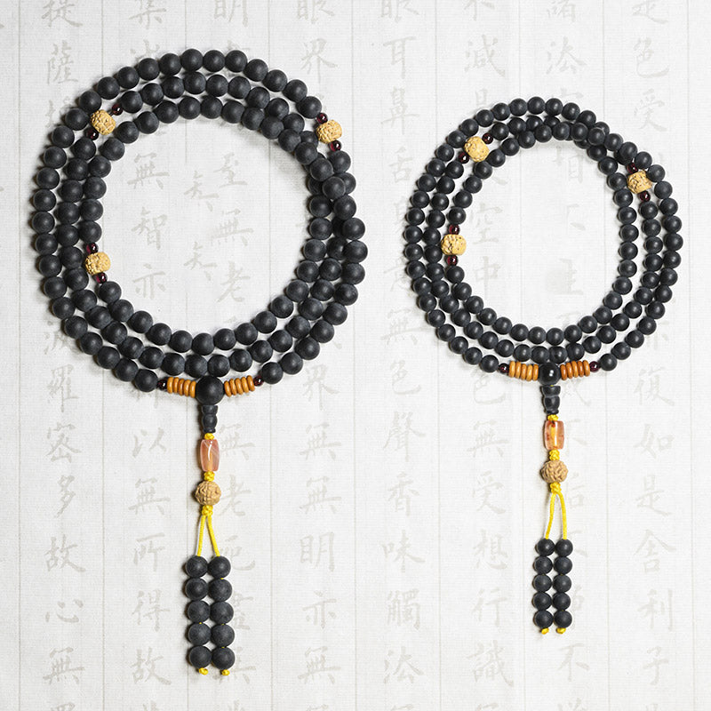 Pulsera curativa de ágata roja con semillas de ciprés tibetano Mala tibetano de Buddha Stones
