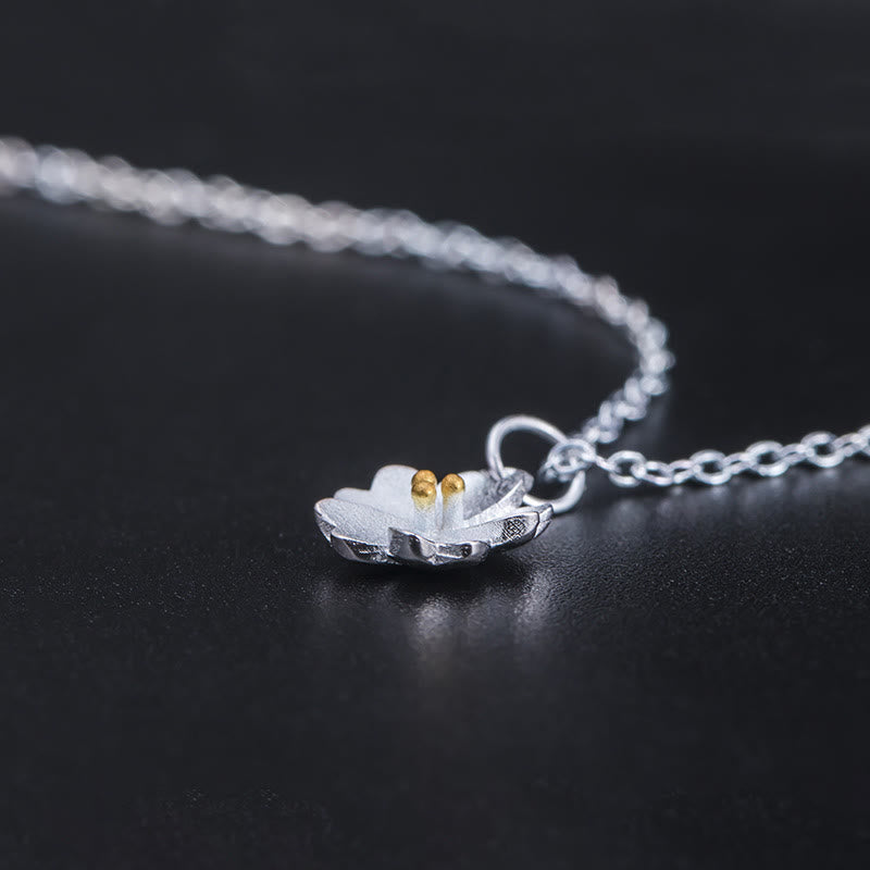 Colgante de plata de ley 925 con Buddha Stones , flor de cerezo, bendición de flores