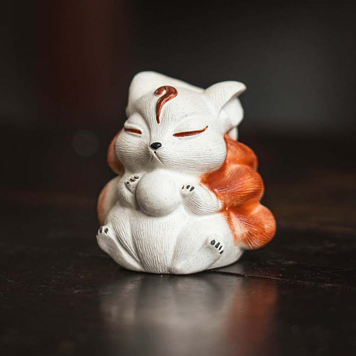 Mini Buddha Stones , arcilla morada, decoración de escritorio de la suerte