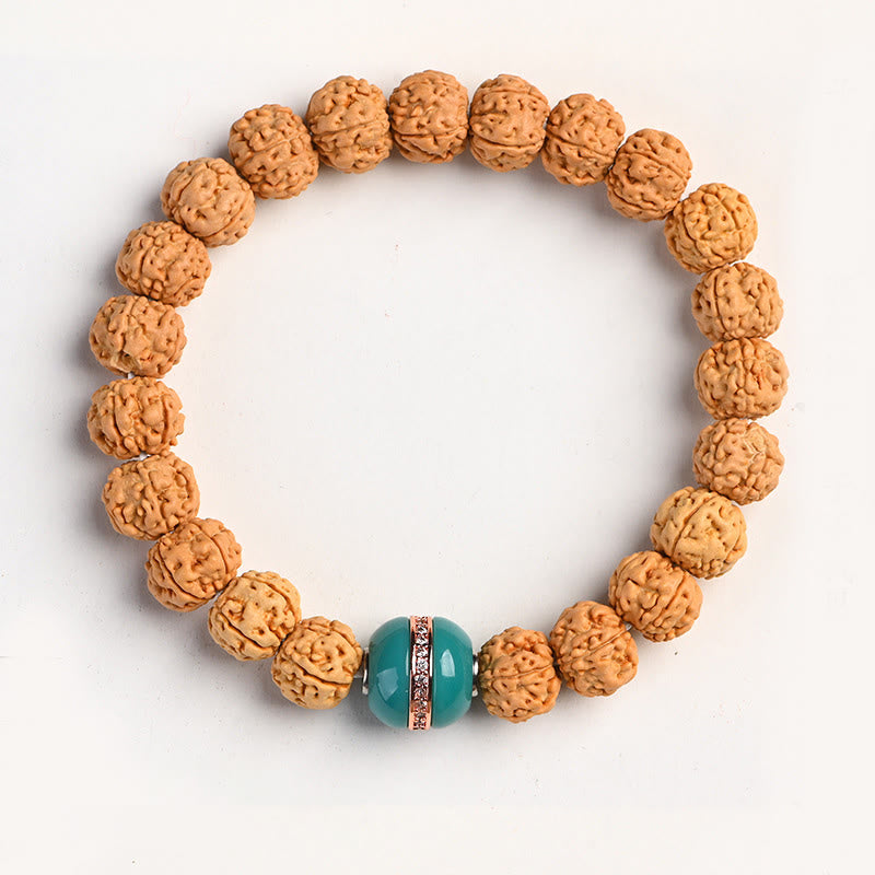 Buddha Stones Tíbet Rudraksha Bodhi Semilla Riqueza Pulsera auspiciosa