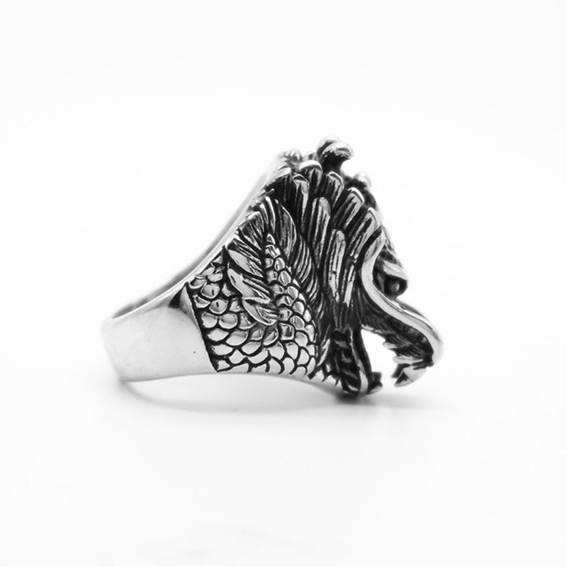 Anillo de acero de titanio Dragon Balance