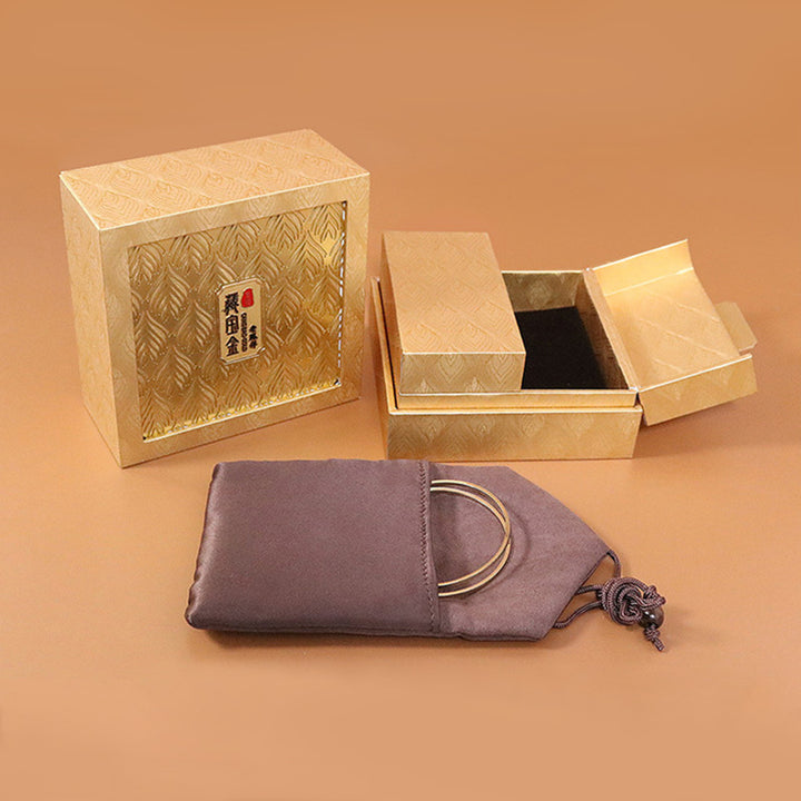 Caja de regalo con patrón de plumas de almacenamiento de joyería retro