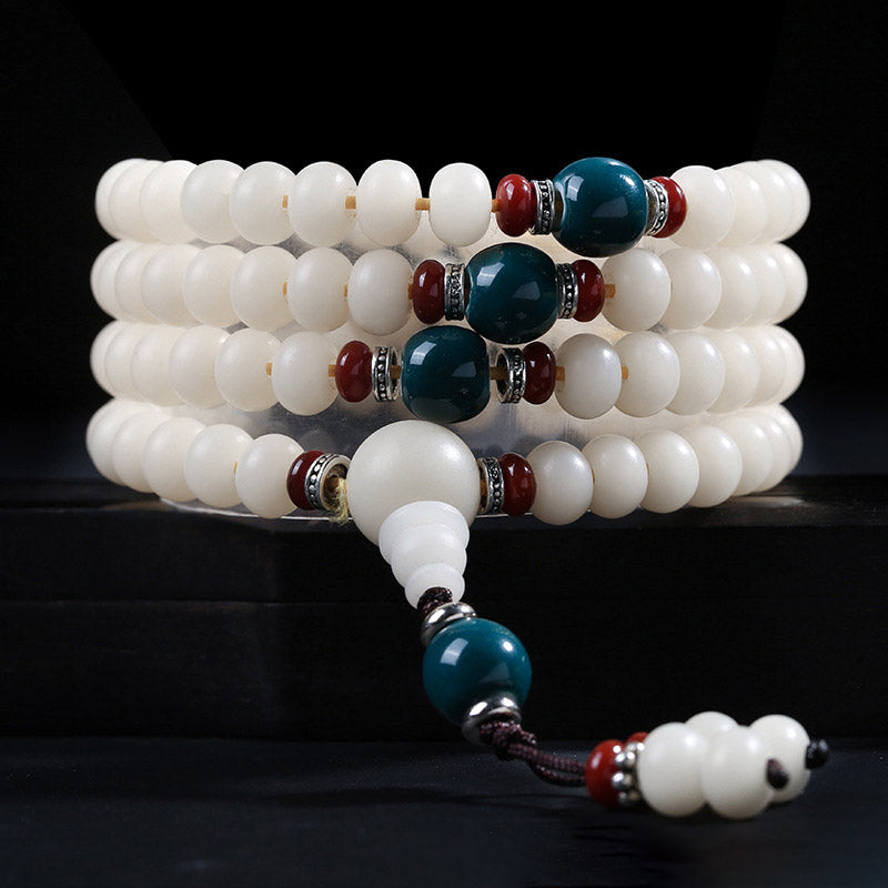 Pulsera con dijes de bendición de loto con cuentas de semillas Bodhi de Buddha Stones