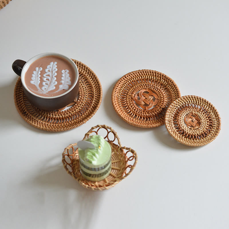 Posavasos de cerámica con estampado de flores, tapete para taza de té