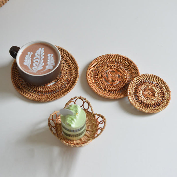 Posavasos de cerámica con estampado de flores, tapete para taza de té