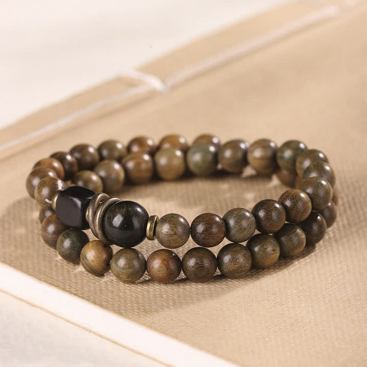 Pulsera de paz calmante de cristal de sándalo verde tibetano