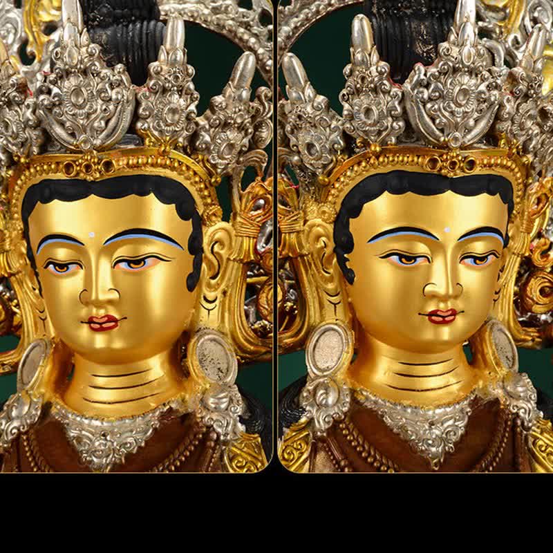Decoración de estatua de cobre Bodhisattva Green Tara Hope