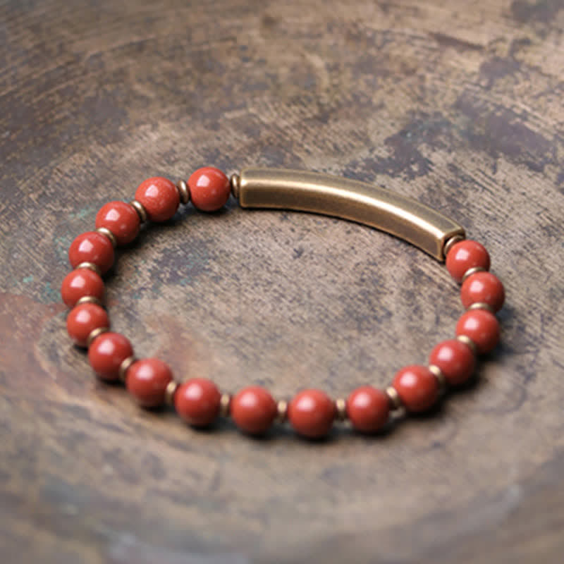 Pulsera de pareja de paz con Buddha Stones, jaspe rojo, ágata de musgo, cristal de obsidiana negra, cobre