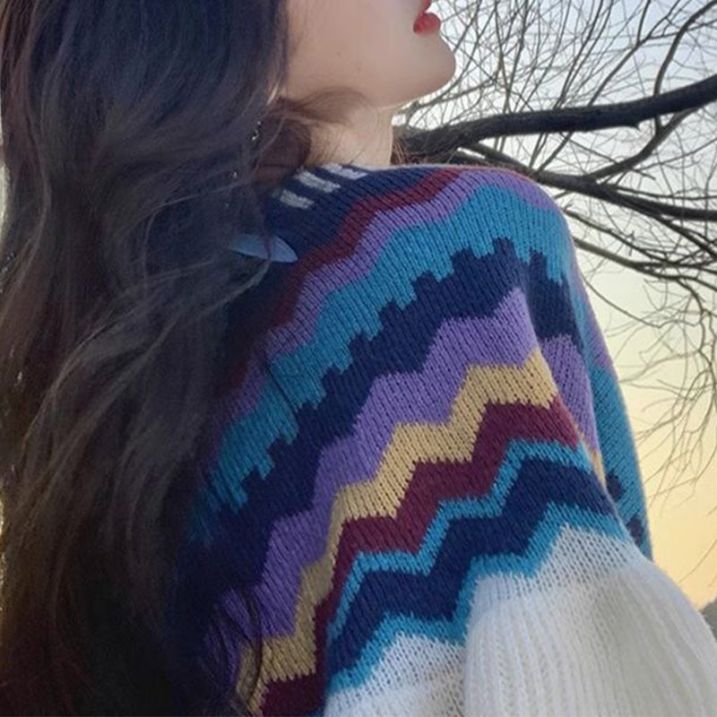 Mantón tibetano de Buddha Stones, bufanda de viaje acogedora de invierno con borlas de línea ondulada a rayas coloridas