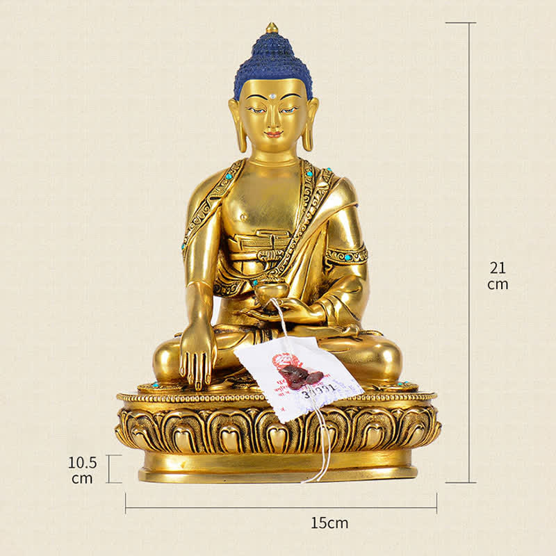 Estatua de cobre de la compasión de Buda Shakyamuni, decoración