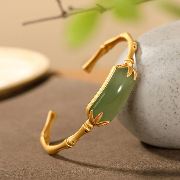 Pulsera de la suerte de jade blanco de plata de ley 925 con Buddha Stones, brazalete ajustable