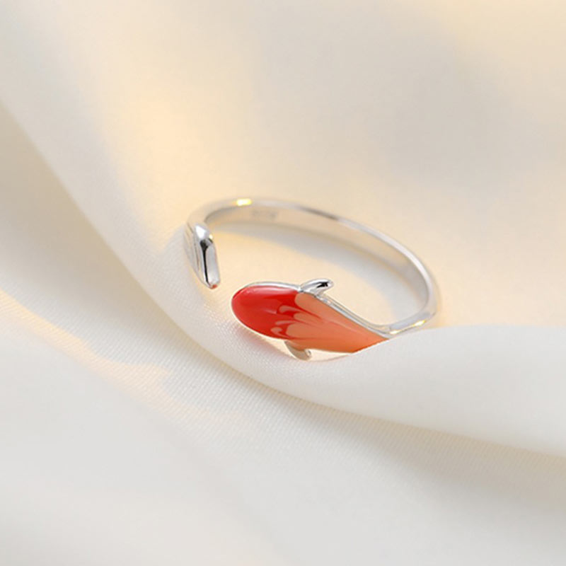 Anillo ajustable de la suerte del equilibrio de cobre del pez Koi de las Buddha Stones