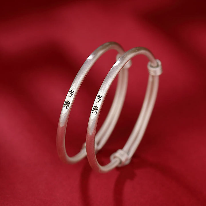 Pulsera para niños con Buddha Stones de plata de ley 999, protección de la paz y la alegría
