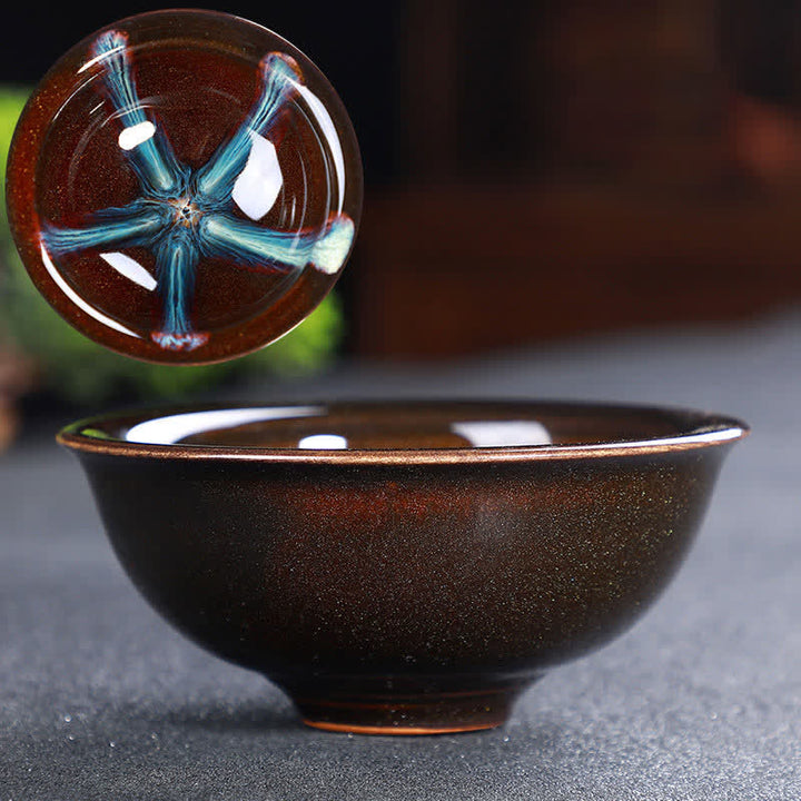 Tazas de té de cerámica coloridas con Buddha Stones para el hogar y la oficina