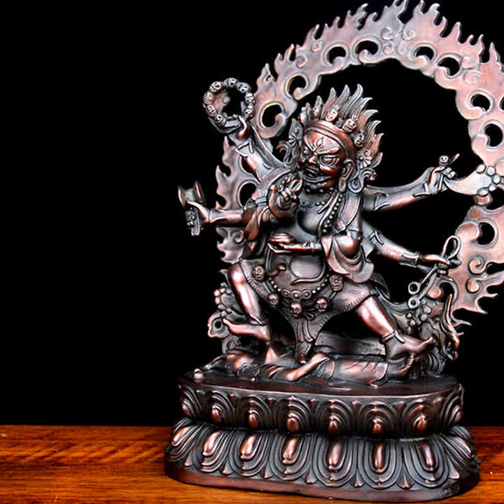 Estatuilla de Bodhisattva Mahakala del Tíbet, decoración de estatua de cobre de compasión - image 7