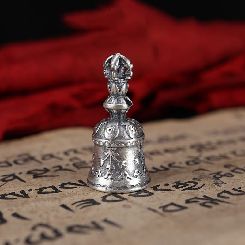 Buddha Stones Tíbet, Plata de Ley 925, Om Mani Padme Hum Dorje Bell Vajra, colgante con iluminación grabada, decoración colgante - Colgante de campana Dorje solamente (13,5 x 27 mm) - image 14