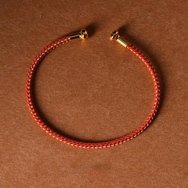 Pulsera de cuerda trenzada de la suerte hecha a mano con diseño simple de Buddha Stones