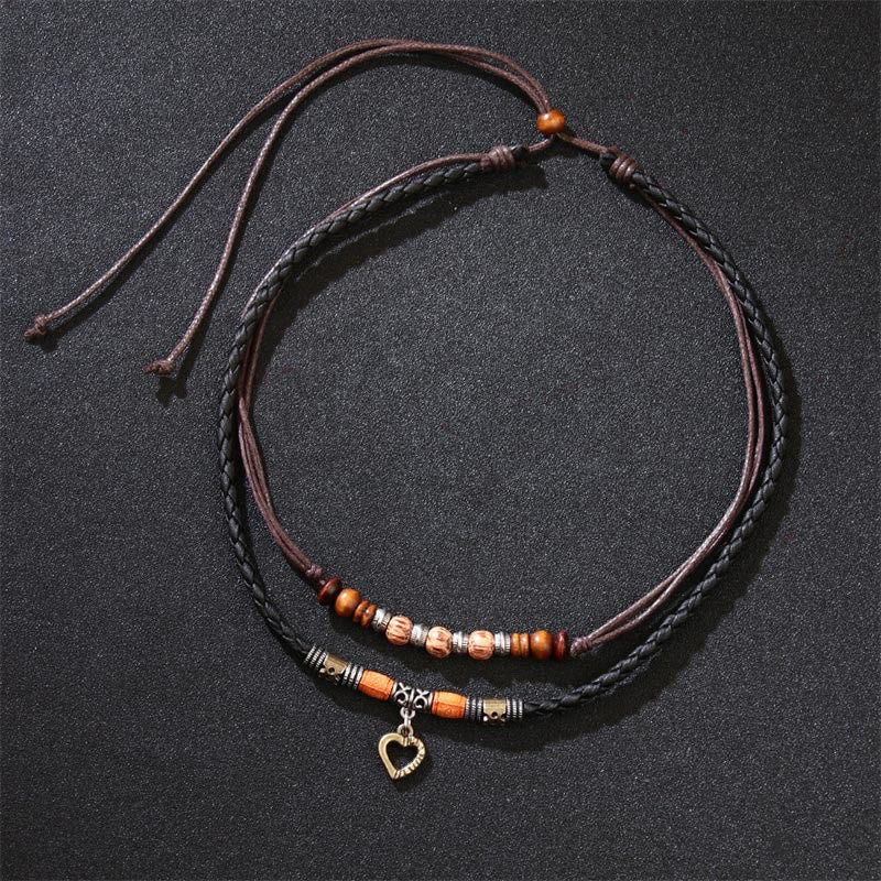 Pulsera con colgante y collar curativo con cuentas con diseño de corazón de amor de Buddha Stones