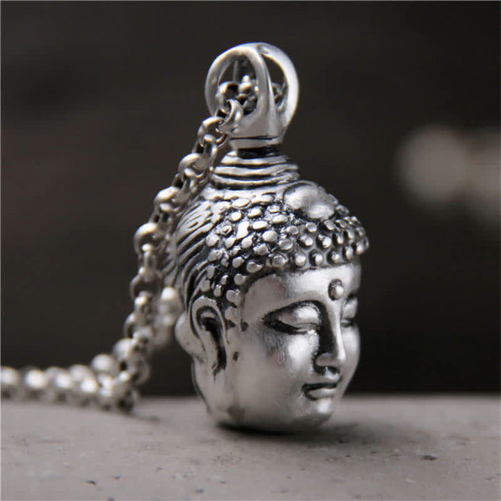 Collar con colgante de plata de ley 999 con Buddha Stones , Buda, demonio, serenidad - Buda (solo colgante) - Plata de ley 999 - image 0