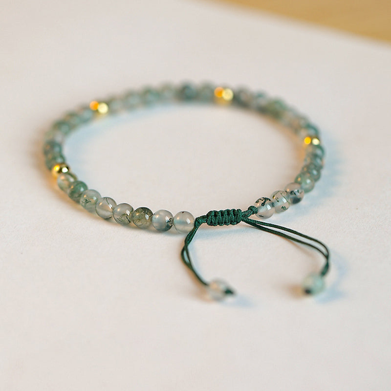 Pulsera Lucky Balance de Ágata Musgosa con Buddha Stones