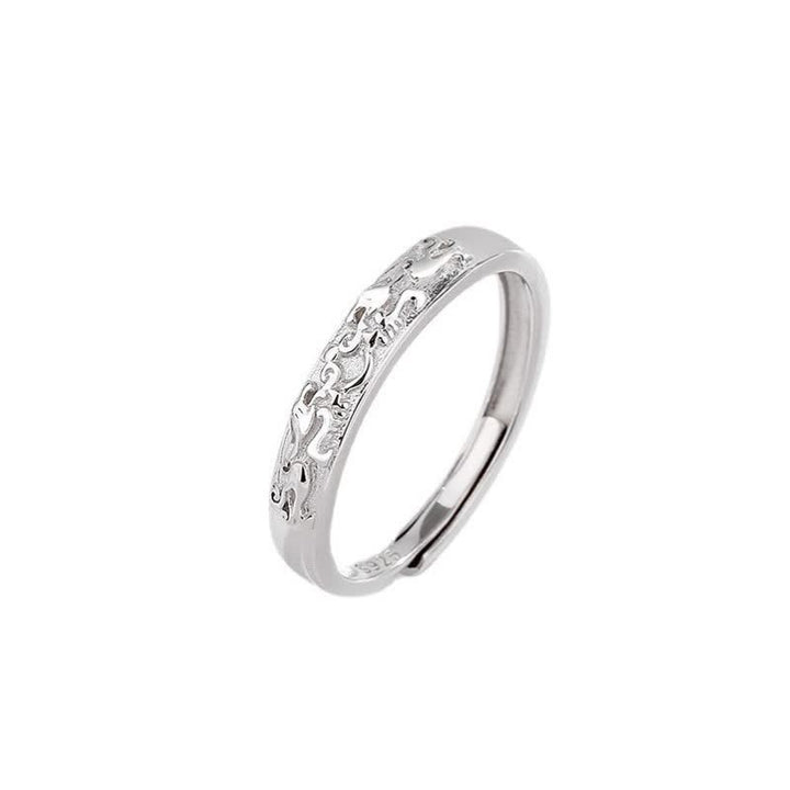 Anillo de pareja ajustable PiXiu Balance de plata de ley 925 con Buddha Stones