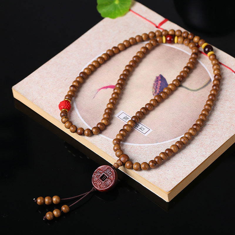 Buddha Stones 108 cuentas Mala madera de melocotón semilla Bodhi pulsera de meditación de oración de loto