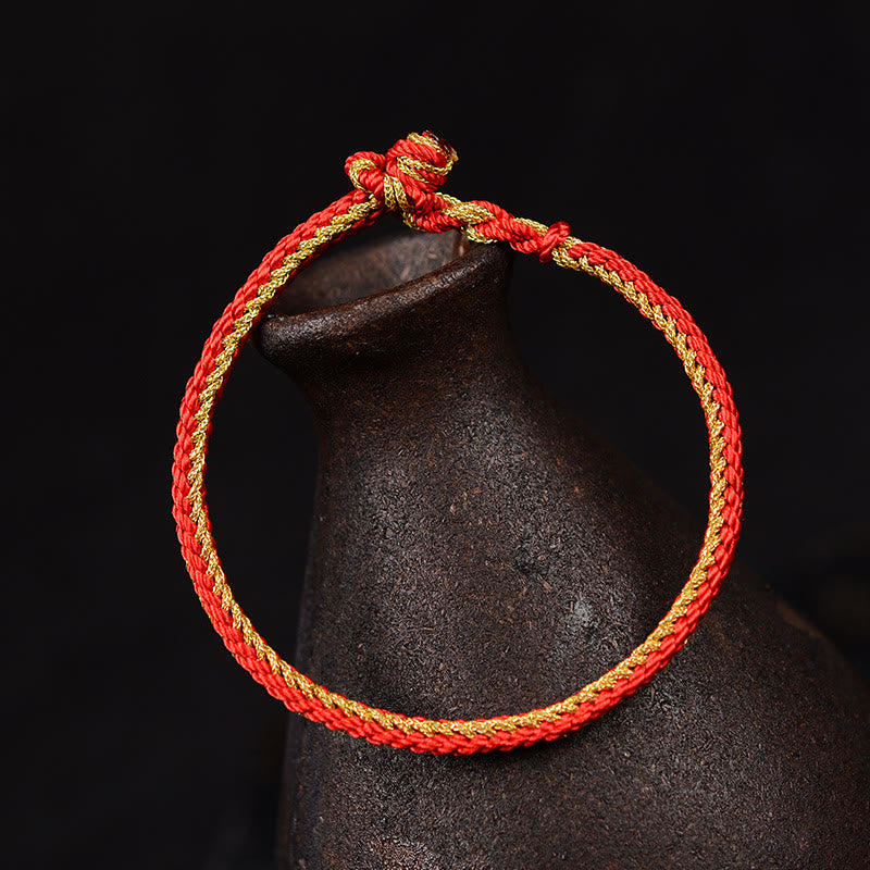Pulsera de nudo de paz de ocho hilos hecha a mano con cuerda bicolor de Buddha Stones