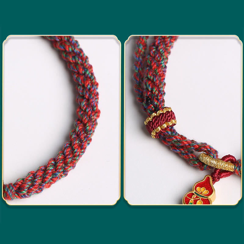 Pulsera de hilo trenzado con protección de flores de calabaza colorida hecha a mano con Buddha Stones
